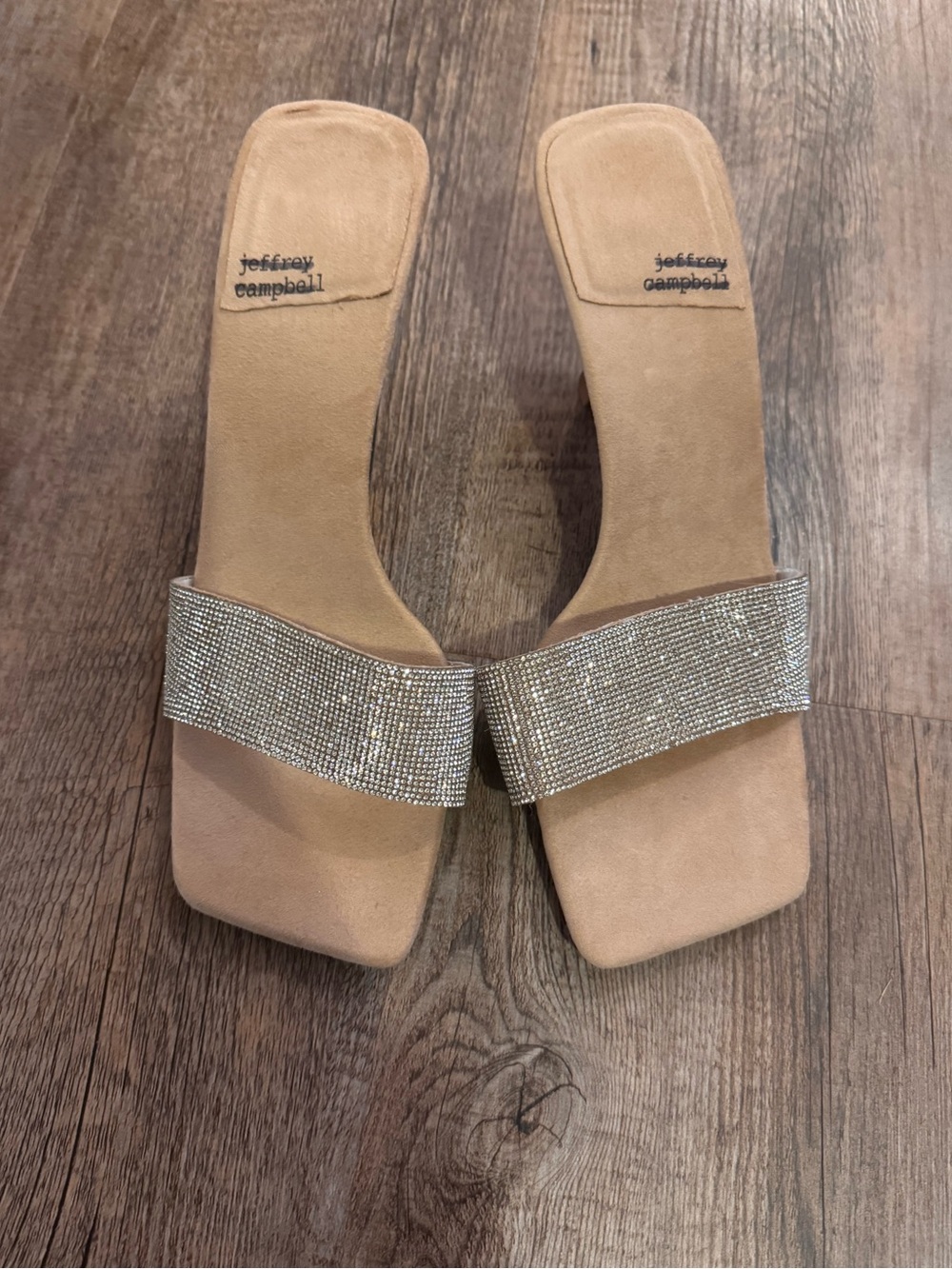 Free People Jeffrey Campbell Mr Big Silver Metallic Shimmer Slip On Sandal